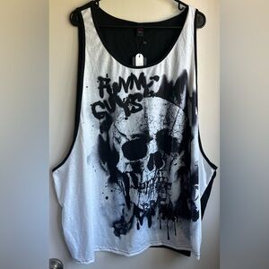 NWT ROMWE Black and White Skull Print Tank